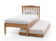 Serene Eleanor 3ft Single Oak Finish Wooden Guest Bed Frame with Low Footend Thumbnail