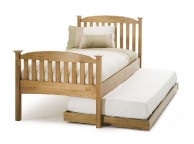 Serene Eleanor 3ft Single Oak Finish Wooden Guest Bed Frame with High Footend Thumbnail