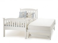 Serene Eleanor 3ft Single White Wooden Guest Bed Frame with High Footend Thumbnail