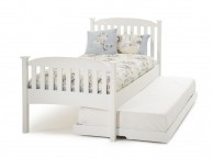 Serene Eleanor 3ft Single White Wooden Guest Bed Frame with High Footend Thumbnail