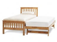 Serene Amelia 3ft Single Oak Finish Wooden Guest Bed Frame Thumbnail