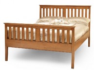 Serene Grace 4ft6 Double Cherry Wooden Bed Frame with High Foot End Thumbnail
