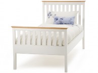 Serene Grace 3ft Single White Wooden Bed Frame with High Foot End Thumbnail