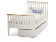 Serene Grace 3ft Single White Wooden Bed Frame with High Foot End Thumbnail