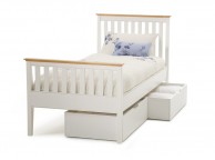 Serene Grace 3ft Single White Wooden Bed Frame with High Foot End Thumbnail