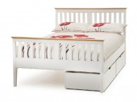 Serene Grace 5ft King Size White Wooden Bed Frame with High Foot End Thumbnail