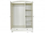 GFW Versailles 3 Door 2 Drawer White Wardrobe Thumbnail
