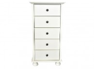 GFW Versailles Tall 5 Drawer White Chest Thumbnail
