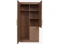 GFW Manhattan Oak 2 Door 3 Drawer Wardrobe With Mirror Thumbnail