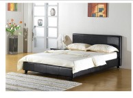 GFW Maine 5ft Kingsize Black Faux Leather Bed Frame Thumbnail