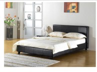 GFW Maine 4ft Small Double Black Faux Leather Bed Frame Thumbnail
