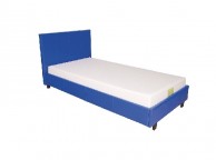 GFW Maine 3ft Single Blue Faux Leather Bed Frame Thumbnail