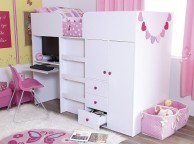 GFW Galaxy White Wooden Mid Sleeper Bed Thumbnail
