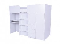 GFW Galaxy White Wooden Mid Sleeper Bed Thumbnail