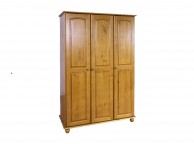 GFW Hampshire 3 Door Solid Honey Pine Wardrobe Thumbnail