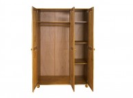 GFW Hampshire 3 Door Solid Honey Pine Wardrobe Thumbnail