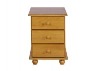 GFW Hampshire 3 Drawer Solid Honey Pine Bedside Thumbnail