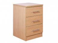 GFW Las Vegas 3 Drawer Beech Bedside Thumbnail