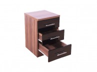 GFW Modular 3 Drawer Bedside In Walnut And Black Gloss Thumbnail