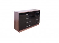 GFW Modular 4 + 4 Drawer Chest In Walnut And Black Gloss Thumbnail