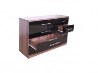GFW Modular 4 + 4 Drawer Chest In Walnut And Black Gloss Thumbnail