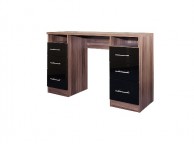 GFW Modular Twin Pedestal Dressing Table In Walnut And Black Gloss Thumbnail
