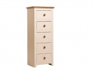 Core Jamestown 5 Drawer Cream Tall Narrow Chest Thumbnail