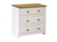 Core Capri 3 Drawer White Chest Of Drawers Thumbnail