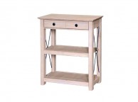 Core Pembroke Sandwash Effect Pine Low Console Bookcase With Drawer Thumbnail