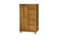 Core Dovedale Pine 1 Door 5 Drawer Tallboy Wardrobe Thumbnail