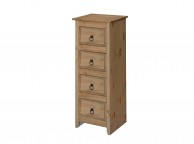 Core Mexican Pine 4 Drawer Narrow Chest Thumbnail