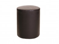 Core Milano Round Brown Faux Leather Stool Thumbnail