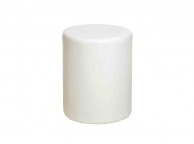 Core Milano Round Cream Faux Leather Stool Thumbnail