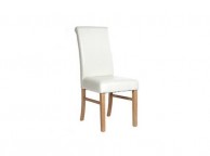 Core Kendal Pair Of Cream Faux Leather Dining Chairs Thumbnail