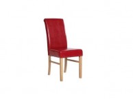 Core Kendal Pair Of Red Faux Leather Dining Chairs Thumbnail