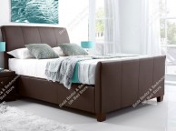 Kaydian Allendale 4ft6 Double Brown Leather Ottoman Storage Bed Thumbnail