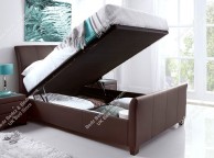 Kaydian Allendale 6ft Super Kingsize Brown Leather Ottoman Storage Bed Thumbnail