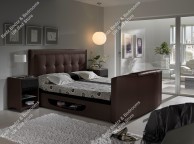 Kaydian Bowburn 4ft6 Double Brown Leather TV Bed Thumbnail