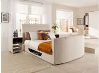 Kaydian Stanton 6ft Super Kingsize Cream Leather TV Bed Thumbnail