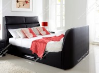 Kaydian Wynn 4ft6 Double Black Leather TV Bed Thumbnail