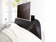 Kaydian Wynn 4ft6 Double Black Leather TV Bed Thumbnail