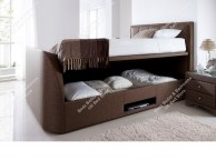 Kaydian Windermere 6ft Super Kingsize Cappucino Fabric TV Ottoman Bed Thumbnail