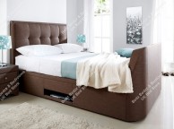 Kaydian Windermere 6ft Super Kingsize Cappucino Fabric TV Ottoman Bed Thumbnail