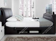 Kaydian Maximus 6ft Super Kingsize Black Leather TV Bed Thumbnail