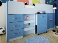 GFW Ottawa 2 Tones Gloss Blue Mid Sleeper Bed Frame Thumbnail