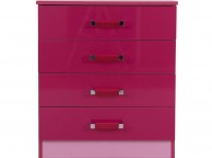 GFW Ottawa 2 Tones Gloss Pink 4 Drawer Chest of Drawers Thumbnail
