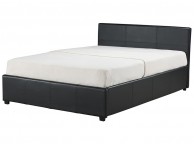 GFW End Lift Ottoman 4ft Small Double Black Faux Leather Bed Frame Thumbnail