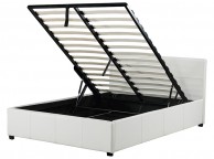 GFW End Lift Ottoman 3ft Single White Faux Leather Bed Frame Thumbnail