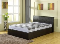 GFW Denver 4ft6 Double Black Faux Leather Ottoman Lift Bed Frame Thumbnail