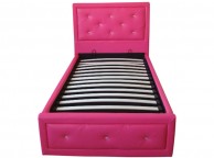 GFW Hollywood 3ft Single Hot Pink Faux Leather Ottoman Lift Bed Frame Thumbnail
